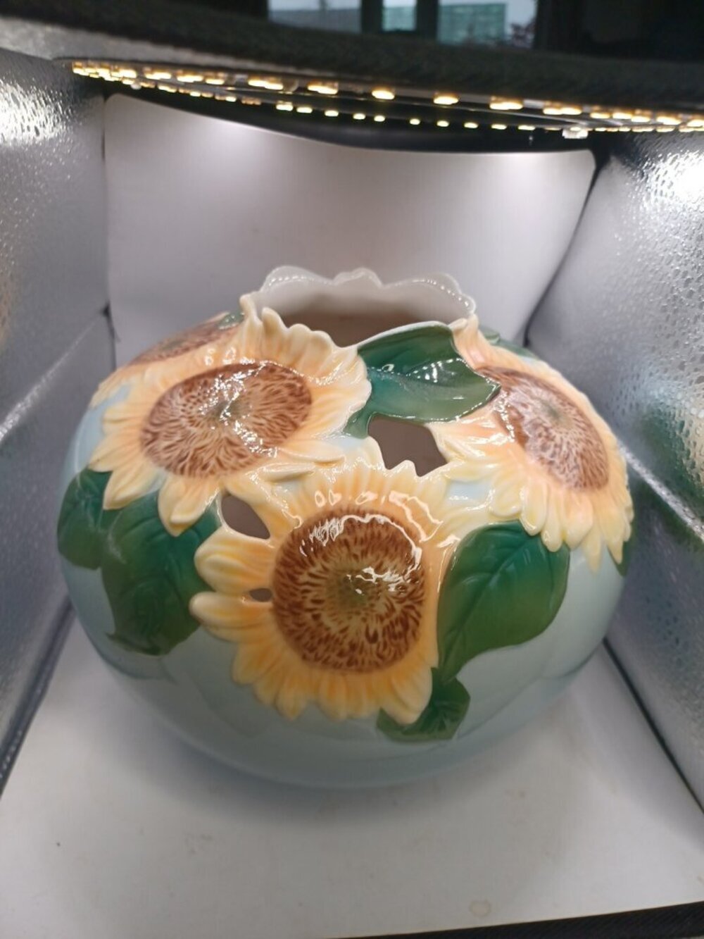 Franz Sunflower Porcelain Vase Signed
